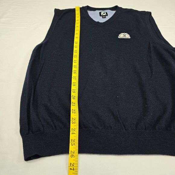 FootJoy Men's Blue Solid Wool FJ Vest Golf Preppy Stretch Adult Size L - Picture 7 of 9